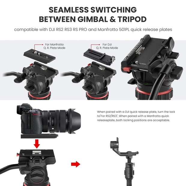 EVUMO DF6 Professional Video Tripod Stand