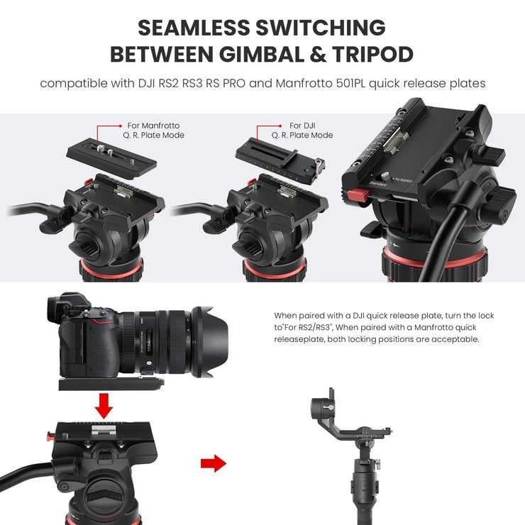 EVUMO DF6 Professional Video Tripod Stand