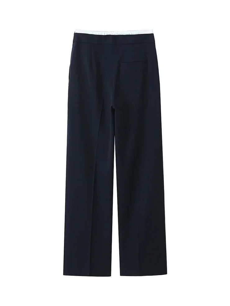 Willshela Women Fashion Solid Lace Up Side Zipper Straight Pants Vintage High Elastic Waist Female Chic Lady Trousers