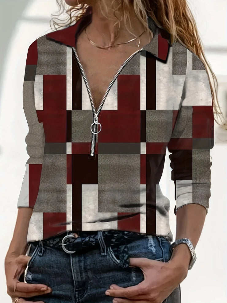 Women's geometric printed top