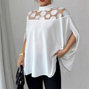 Elegant White Womens Tops And Blouses New Summer Color Mesh Off-shoulder Bat Sleeve Elegant Top For Women Shirts Women Clothes
