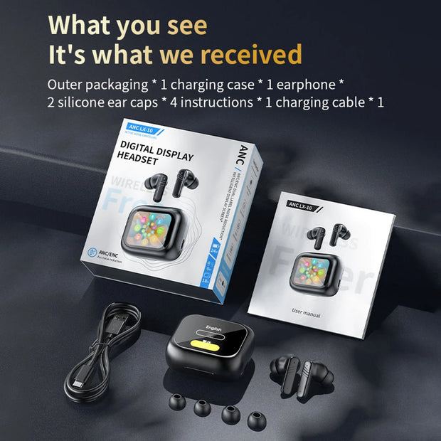 Full In Touch Screen Headphone  Wireless InEar ENC Earbuds Bluetooth5.4 ANC E18 Pro Noise Cancelling Earphone With Mic New