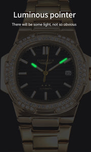 LONGLUX automatic man watch diamond watch luxury stainless steel wholesale mechanical watches day date waterproof man watch