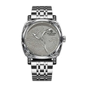 GLENAW  Mechanical Wristwatch Watches Men Surfing Sailboat Pointer Luminous Transparent Skeleton Mechanical Leather Male Clock