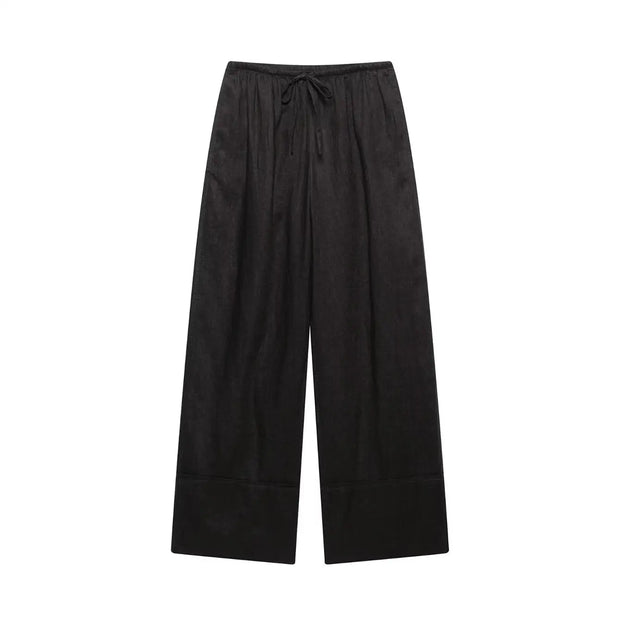 TFMLN 2025 Women Blouse Trouser Sets Office Ladies Elegant Long Sleeve Casual Loose Shirt Wide Leg Pant Suits Simple Outfits
