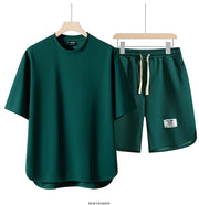 2025 Summer Sets Men Fashion Short Sleeve Shirt/Shorts Two-piece Mens Streetwear Loose Hollow Out Set Mens Short Sets M-4XL TZ16