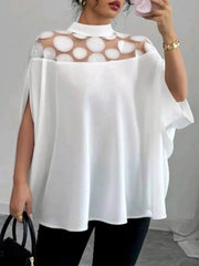 Elegant White Womens Tops And Blouses New Summer Color Mesh Off-shoulder Bat Sleeve Elegant Top For Women Shirts Women Clothes