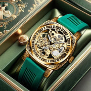 A High-end MEN'S Gold Carved Hollow Fashionable Retro Luminous Business and Leisure Fully Automatic Mechanical Watch