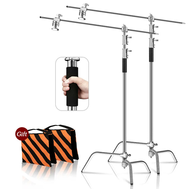 2.6M/8.5FT Stainless Steel Century Foldable Light Stand Tripod