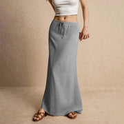 Summer Vacation Women's Summer Maxi Skirt Drawstring Low Waist A Line Casual Skirts Bodycon Long Skirt Beach Women's clothing