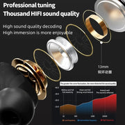 A9Pro Black in Ear Multi Function Touch Screen Wireless Bluetooth Earphones Compatible with Dual System 5.4 Bluetooth Waterproof