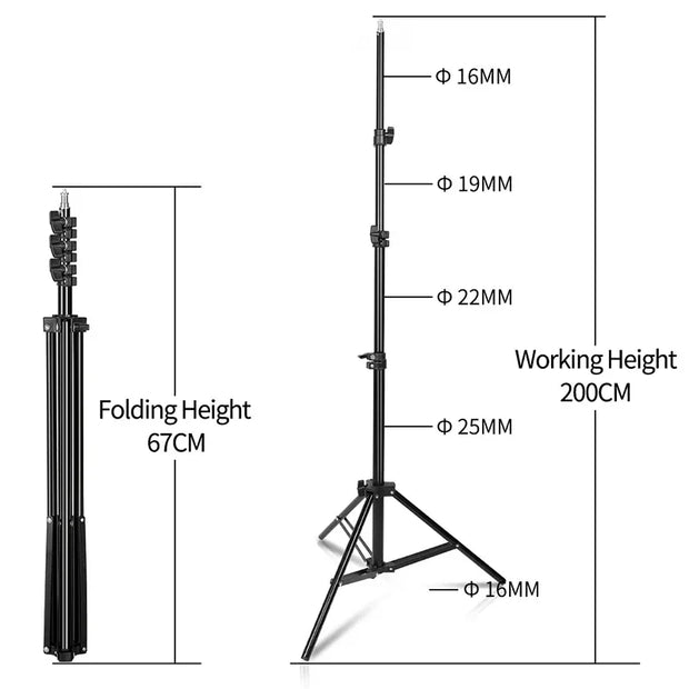 1/4 Screw Head Light Stand Tripod