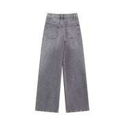 TRAF Women's Basic Hundred Jeans New Fashion Asymmetric Design High Waist Wide Leg Trousers Casual Women's Straight Leg Jeans