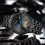 Hollow Tourbillon Automatic Watch for Men Simple Style Luminous Dial Waterproof Mechanical Mens Watches Luxury Reloj Hombre New