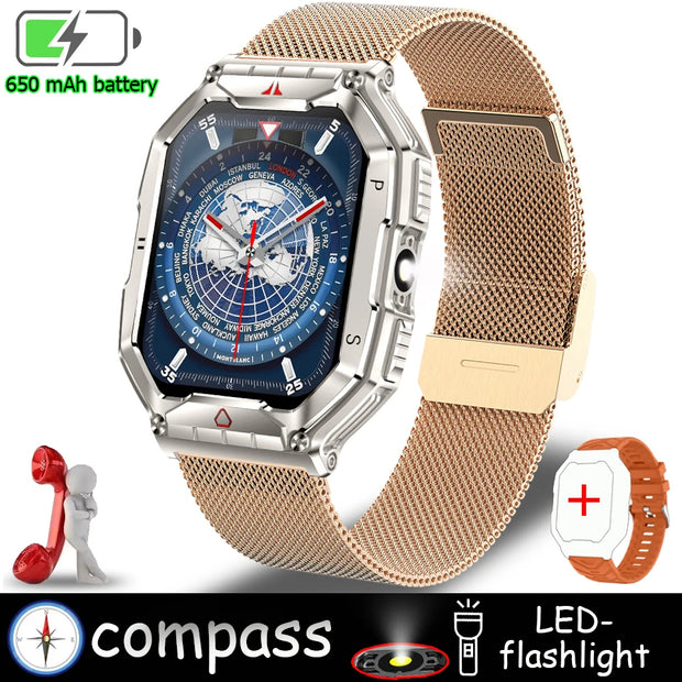 New Rugged Military LED Flashlight Smart Watch