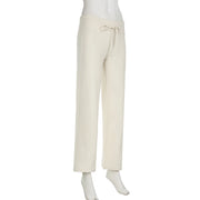 Cuteandpsycho Casual Solid Basic Pants Y2K Chic Floor Length Bottoms Vintage Aesthetic Mid Waist Drawstring Straight Trousers