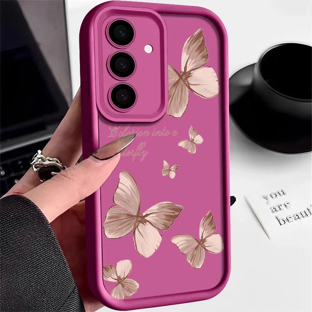New Gold Butterfly Soft TPU Case