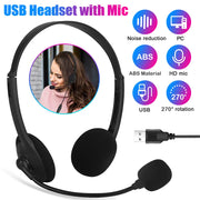 New USB Wired Computer Headset