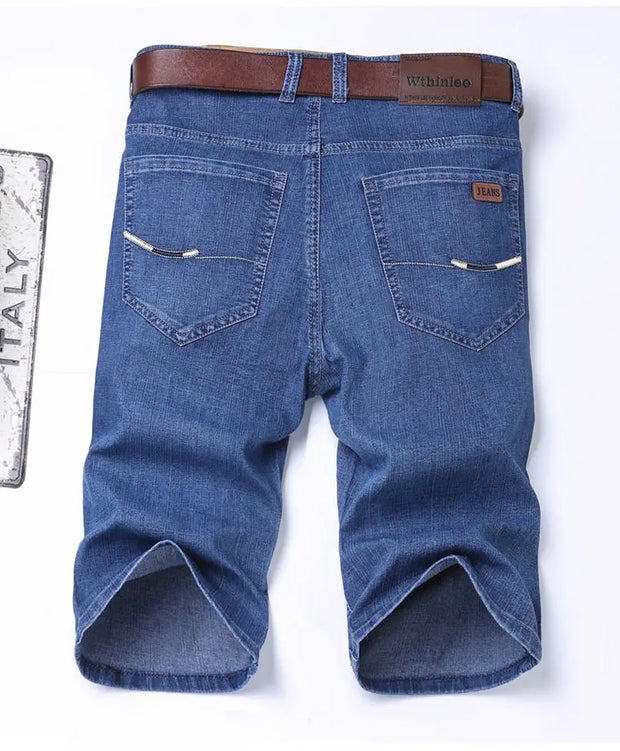 New high-end denim shorts for men in spring and summer of 2025, loose and versatile, trendy brand business casual denim shorts