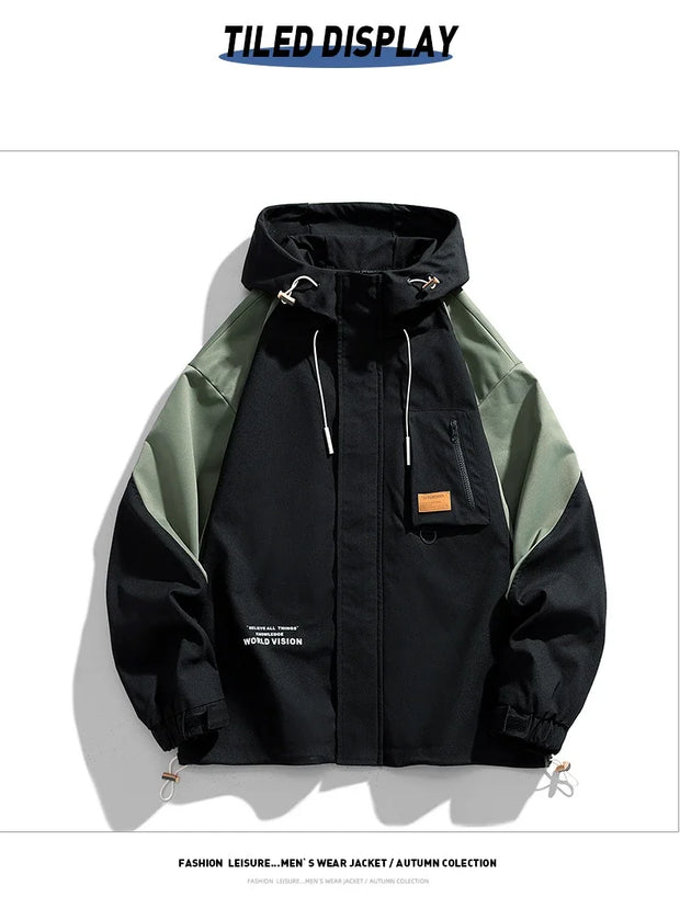 Men Jacket Hoodie Loose Outerwear Hiking Sportswear Mens Casual Breathable Jackets Male Windbreaker Plus Size L-9XL Men Clothing
