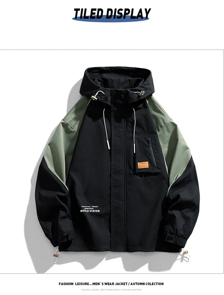 Men Jacket Hoodie Loose Outerwear Hiking Sportswear Mens Casual Breathable Jackets Male Windbreaker Plus Size L-9XL Men Clothing