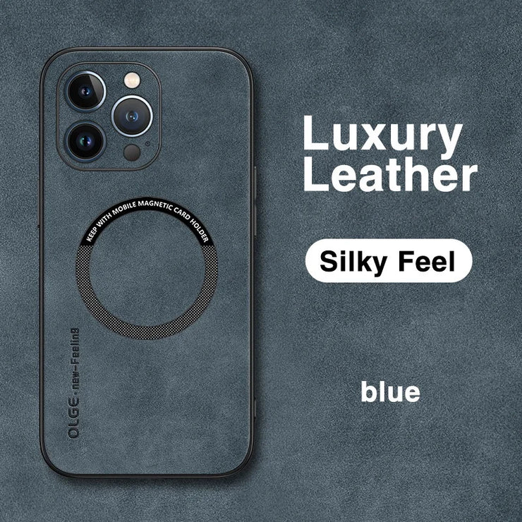 Magsafe Luxury Leather Shockproof Phone Cases