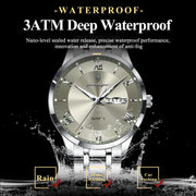 Men Waterproof Luminous Week Date Sports Wristwatch