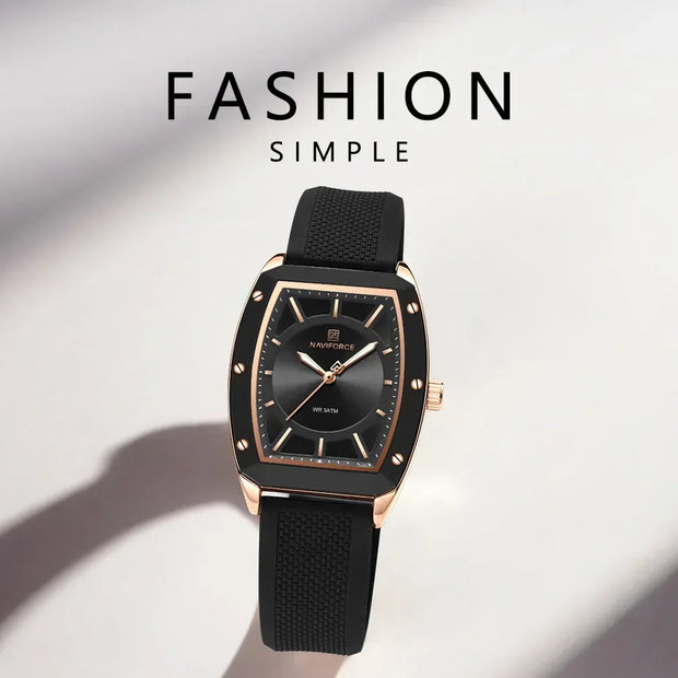 NAVIFORCE NF5049 New Women Watch  Fashion Elegant for Ladies Sports Waterproof Silica Strap Quartz Clock