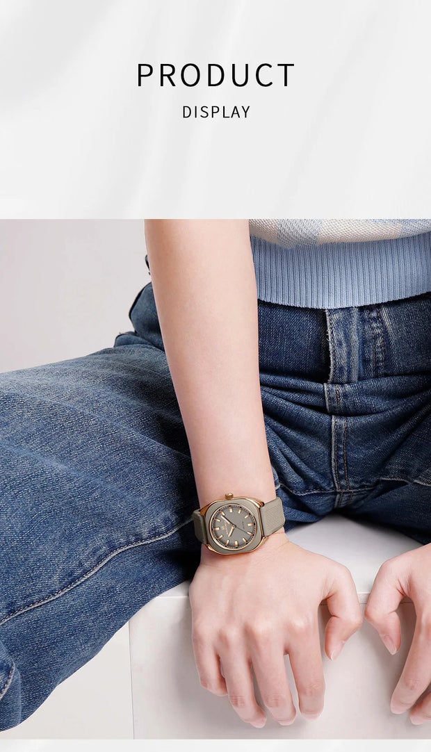 NAVIFORCE Fashion Women's Watch Casual Elegant Simple Polygon Quartz Silicone Watch Gift for Women Wristwatch Relogio Feminino