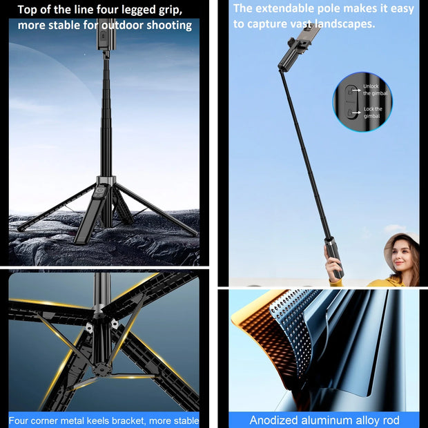 Auto Face Tracking Tripod Selfie Stick