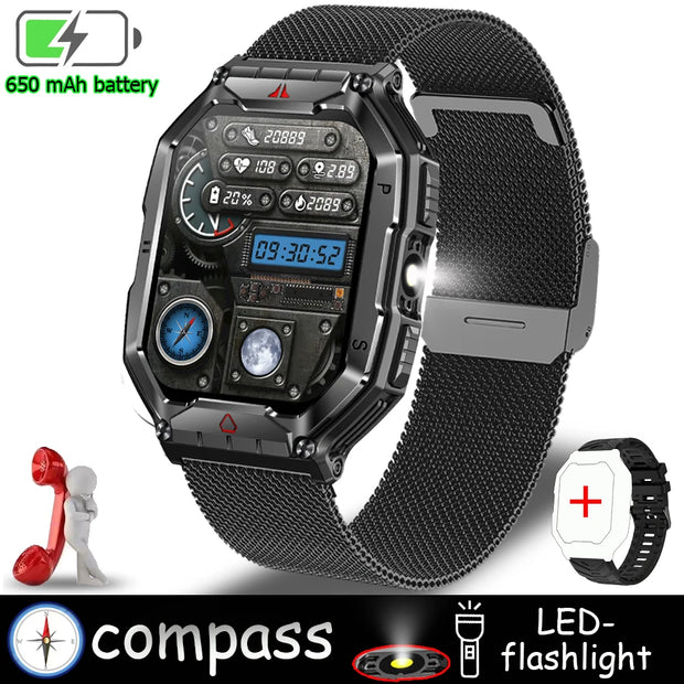 New Rugged Military LED Flashlight Smart Watch