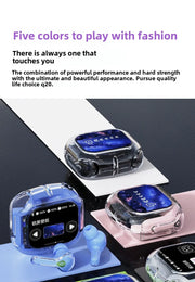 Wireless Bluetooth-compatible Earphones Intelligent Touch Color LCD Screen TWS Earbuds HIFI Noise Reduction Stereo Earphones