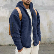 2025 Men's Casual Double-sided Plush Warm Jacket Autumn Winter Thick Wool Coats Solid Hooded Fleece Hoodies Loose Men Clothing