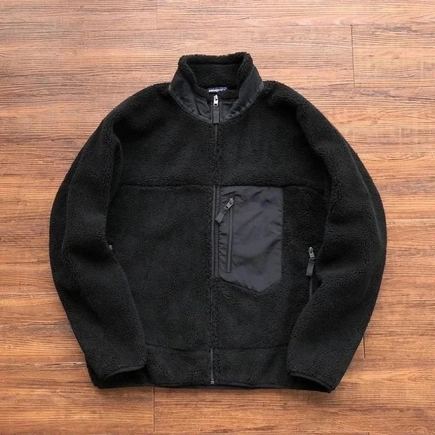 Motorcycle Outdoor Wool Jacket Men Women Double Sided Thick Plush Rider Ride Suit Lambing Wool Windproof Warm Fashionable Jacket
