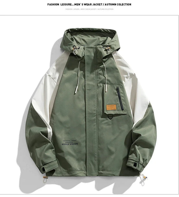 Men Jacket Hoodie Loose Outerwear Hiking Sportswear Mens Casual Breathable Jackets Male Windbreaker Plus Size L-9XL Men Clothing
