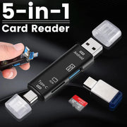 5 in 1 Multifunction Usb 2.0 Type C/Usb /Micro Usb/Tf/SD Adapter