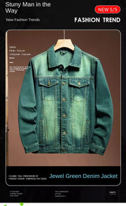 Fashion high-end American casual MEN'S denim jacket High Street trendy brand retro loose large-sized washing workwear top