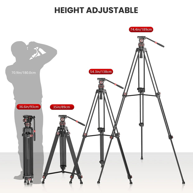 EVUMO DF6 Professional Video Tripod Stand