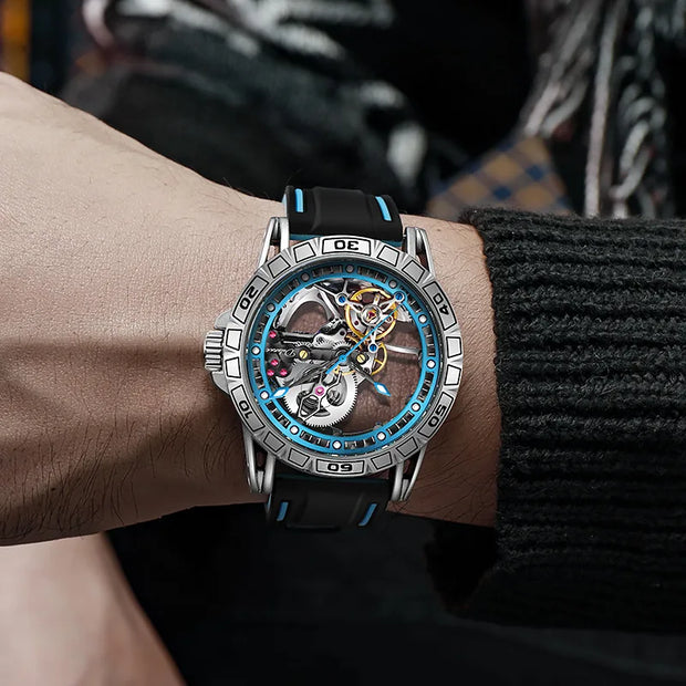Men's Casual Mechanical Watch Automatic Luxury Brand New Sport Watches Man Hollow Out Fashion Waterproof Business Luminous Clock