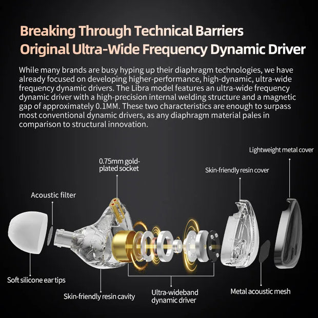 KZ Libra X Ultra-Wide Frequency Dynamic Headset