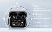A9Pro Black in Ear Multi Function Touch Screen Wireless Bluetooth Earphones Compatible with Dual System 5.4 Bluetooth Waterproof