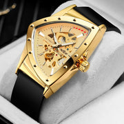 Winner Military Triangle Steel Skeleton Automatic Movement Man Watch Sports Mechanical Watches Luxury Waterproof Silicone Strap