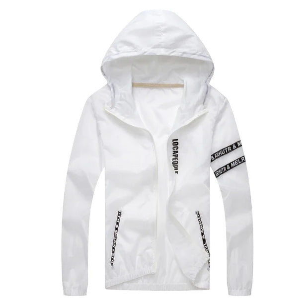 Men`s windbreaker summer Sun protection jacket outwear sports Cycling Thin  hooded coats men jaqueta masculina Brand clothing