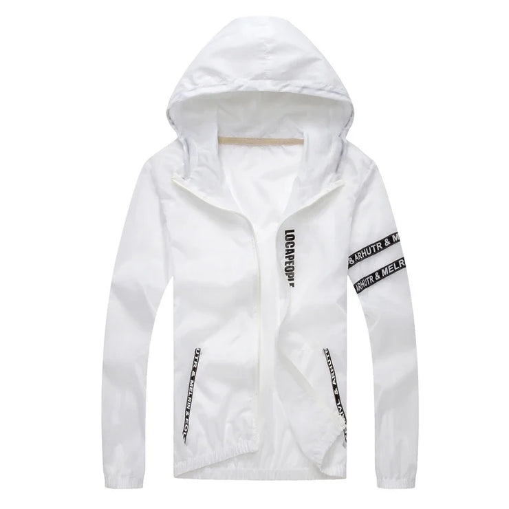 Men`s windbreaker summer Sun protection jacket outwear sports Cycling Thin  hooded coats men jaqueta masculina Brand clothing