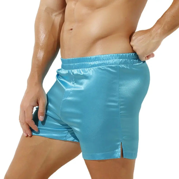 Men's Sleep Bottoms Sexy Pajamas Shorts Soft Silky Loose Boxers Shorts Underwear Men Home Lounge Arrow Panties Men Sleepwear