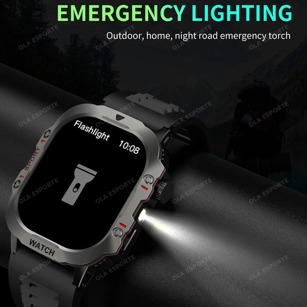 2025 New Rugged Military Fitness Smart Watch