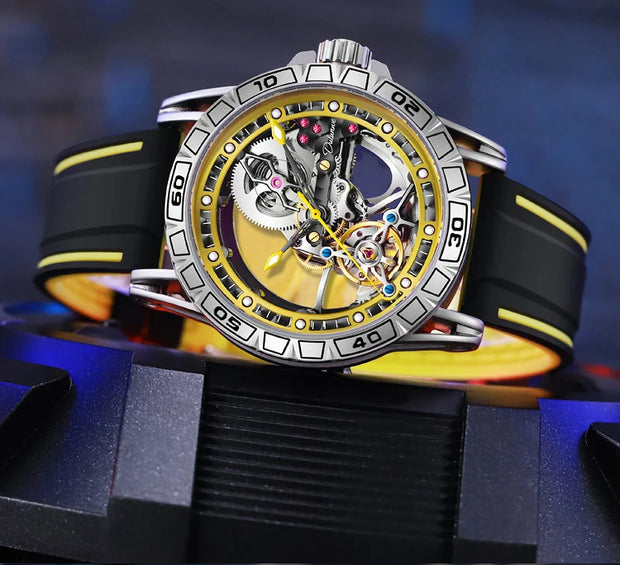 Men's Casual Mechanical Watch Automatic Luxury Brand New Sport Watches Man Hollow Out Fashion Waterproof Business Luminous Clock