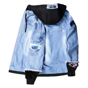 Men Coat Stylish Super Soft Denim Jacket Relaxed Fit Single Breasted Outerwear Coat for Riding