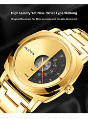 UTHAI Men's Quartz Watch Fashion Leisure Business Watch Waterproof Personalized Pointer Alloy Steel Band Watch