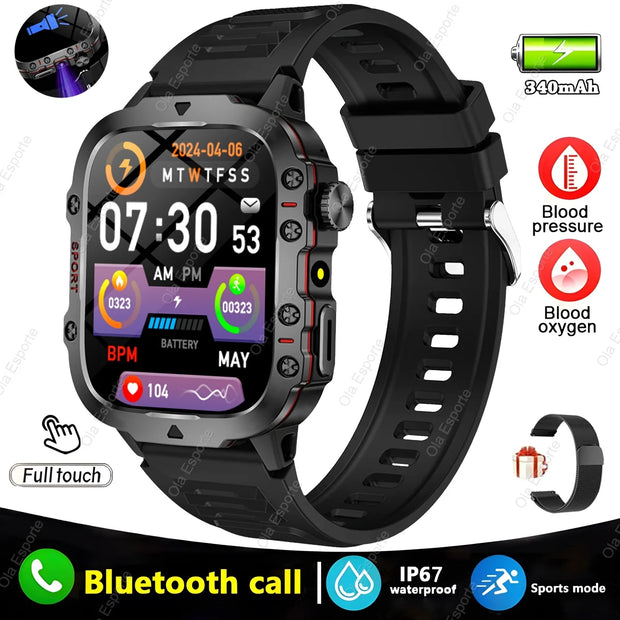 2025 New Rugged Military Fitness Smart Watch